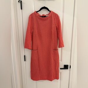 Boden Red Geometric Shift Dress